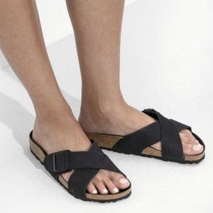 New Birkenstock Siena Black Suede Sandals